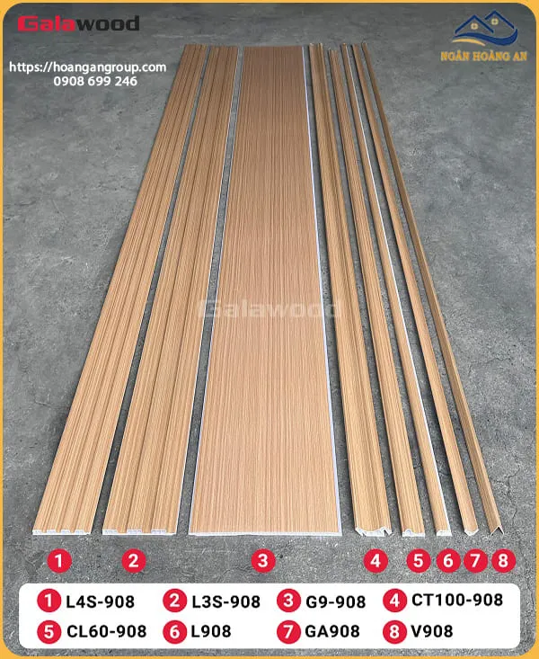 Tấm Nhựa Ốp Tường Lam Sóng Giả Gỗ Galawood L4S-908
